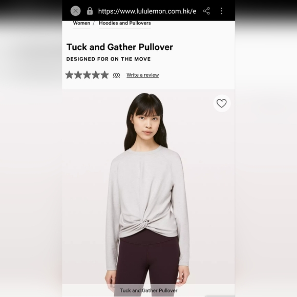 LULULEMON TUCK AND GATHER PULLOVER SIZE 8,HEATHERED MODE STARGAZE - Picture 1 of 12